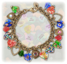 Load image into Gallery viewer, Candy Glass Hearts Charm Bracelet and Earrings SET - Sweet Romance Wholesale