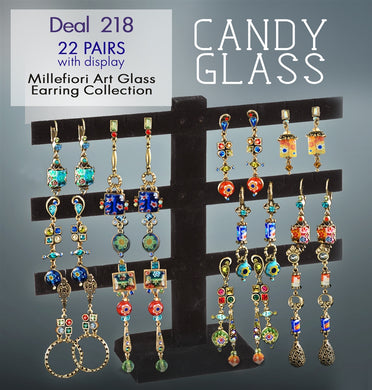 Candy Glass Millefiori Earring Collection DEAL218 - Sweet Romance Wholesale