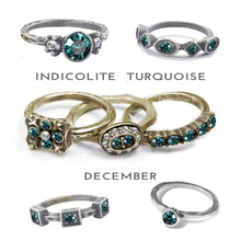 Load image into Gallery viewer, Stackable December Birthstone Ring - Indicolite Turquoise - Sweet Romance Wholesale