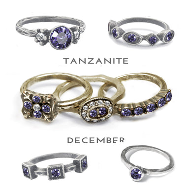 Stackable December Birthstone Ring - Tanzanite Blue - Sweet Romance Wholesale