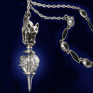 Elvira's Cat on a Crystal Ball Necklace EL_N117 - Sweet Romance Wholesale