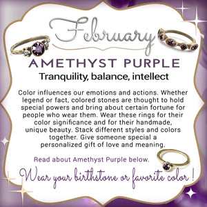 Stackable February Birthstone Ring - Amethyst Purple - Sweet Romance Wholesale