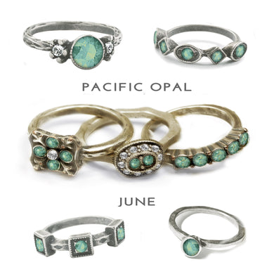 Stackable June Birthstone Ring - Pacific Opal - Sweet Romance Wholesale