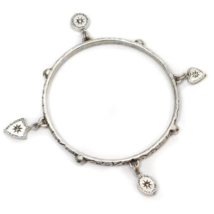 Chumani Drops Silver Bangle Bracelet OL_BR306 - Sweet Romance Wholesale