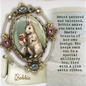 Bobbie the Hat Box Bunny Pin P330-BO - Sweet Romance Wholesale