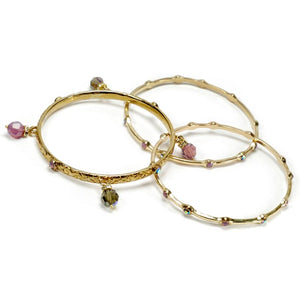 Set of 3 Crystal Bangle Bracelets - Sweet Romance Wholesale