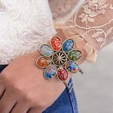 Load image into Gallery viewer, Millefiori Glass Candy Flower Cuff Bracelet BR524 - Sweet Romance Wholesale