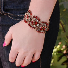 Load image into Gallery viewer, Vintage Hollywood Garnet Statement Bracelet by Sweet Romance - Sweet Romance Wholesale