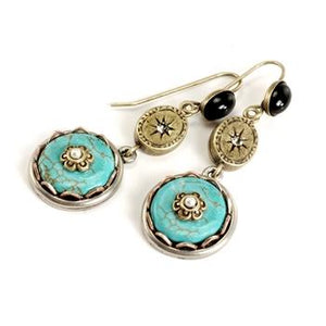 Turquoise Boho Medallion Earrings - Sweet Romance Wholesale