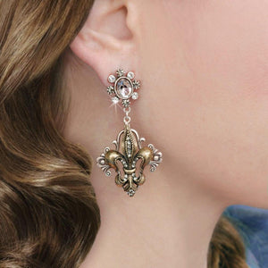 French Fleur De Lis Earrings E1121 - Sweet Romance Wholesale