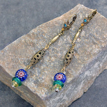 Load image into Gallery viewer, Millefiori Glass Filigree Earrings E1381 - Sweet Romance Wholesale