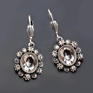Oval Crystal Classic Earrings E1444 - Sweet Romance Wholesale