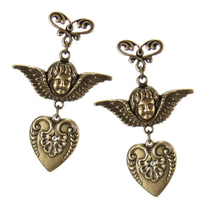 Victorian Valentine Cherub Earrings E161-P - Sweet Romance Wholesale