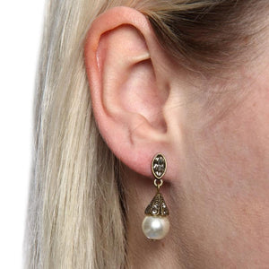 Art Deco Vintage Pearl Wedding Earrings E541 - Sweet Romance Wholesale