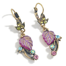 Load image into Gallery viewer, Satin Glass Leaves Earrings E898 - Sweet Romance Wholesale