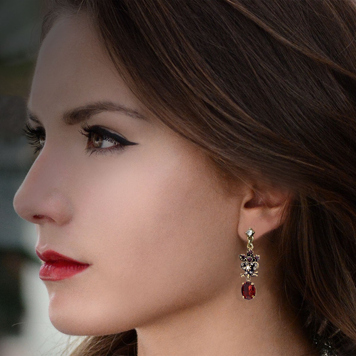 Victorian Garnet Earrings E958 | Sweet Romance – Sweet Romance