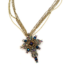 Load image into Gallery viewer, Peacock Midnight Cross Necklace N1284 - Sweet Romance Wholesale