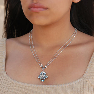Crystal Cluster Fan Necklace N1311 - Sweet Romance Wholesale
