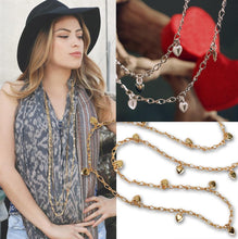 Load image into Gallery viewer, Heart Charm Figaro Layering Necklace N1315 - Sweet Romance Wholesale