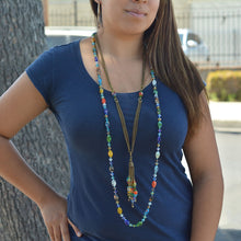 Load image into Gallery viewer, Millefiori Twist Glass Beaded Necklace N1472 - Sweet Romance Wholesale