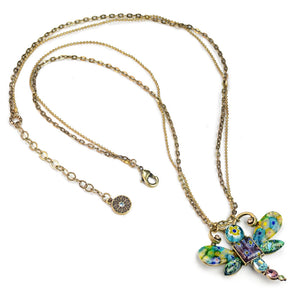 Millefiori Glass Dragonfly Pendant Necklace - Sweet Romance Wholesale