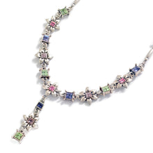 Load image into Gallery viewer, Silver Flower Chain Necklace N1530 - Sweet Romance Wholesale