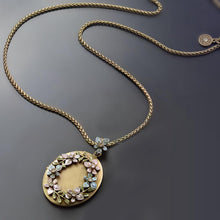 Load image into Gallery viewer, Oval Flower Locket Necklace N1537 - Sweet Romance Wholesale