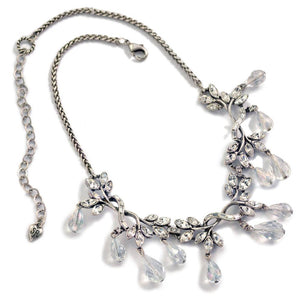 Silver Vintage Crystal Statement Necklace - Sweet Romance Wholesale