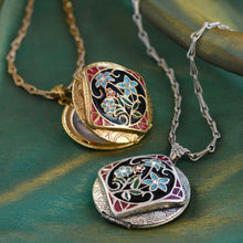 Load image into Gallery viewer, French Enamel Locket Silver and Gold - Sweet Romance Wholesale