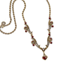 Load image into Gallery viewer, Garnet Hearts Necklace SR_N947 - Sweet Romance Wholesale