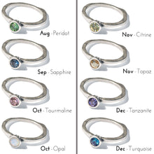 Load image into Gallery viewer, Swarovski Crystal Solitaire Birthstone Stacking Rings - Sweet Romance Wholesale