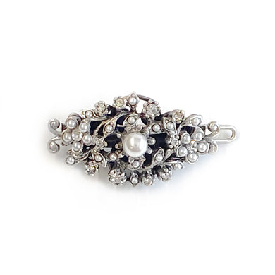 Crystal and Pearl Accent Barrette B182