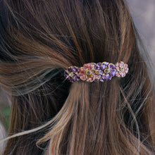 Load image into Gallery viewer, Enamel Pansy Flowers Hair Barrette  B531