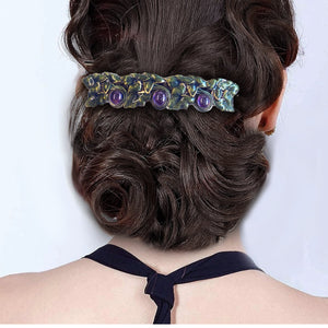 Enamel Ivy Leaves Hair Barrette  B544