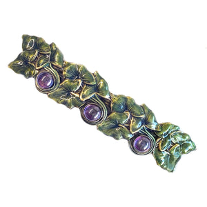 Enamel Ivy Leaves Hair Barrette  B544