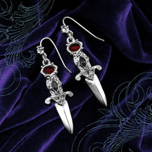 Load image into Gallery viewer, Gothic Jewel Dagger Earrings E_E105