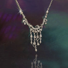 Load image into Gallery viewer, Edwardian silver crystal Necklace and Earrings N1058