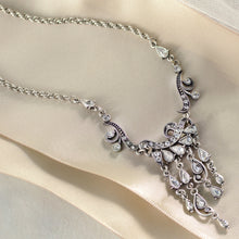 Load image into Gallery viewer, Edwardian silver crystal Necklace and Earrings N1058