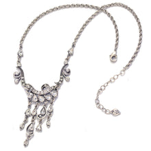 Load image into Gallery viewer, Edwardian silver crystal Necklace and Earrings N1058