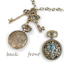 Load image into Gallery viewer, Pocket Watch and Antique Key Necklace N311