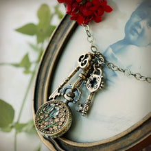 Load image into Gallery viewer, Pocket Watch and Antique Key Necklace N311