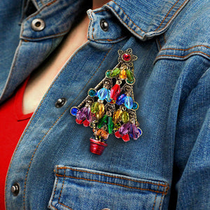 Crystal Beads Christmas Tree Pin P188