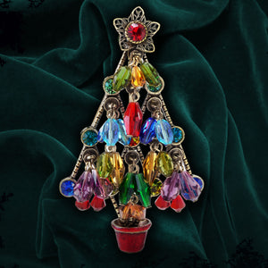 Crystal Beads Christmas Tree Pin P188