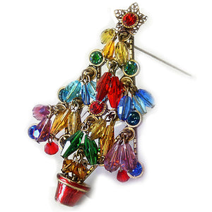 Crystal Beads Christmas Tree Pin P188