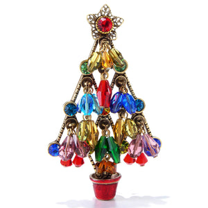 Crystal Beads Christmas Tree Pin P188