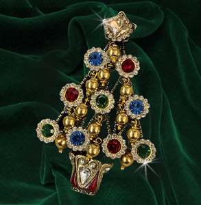 Retro 1940s Christmas Tree Brooch P239