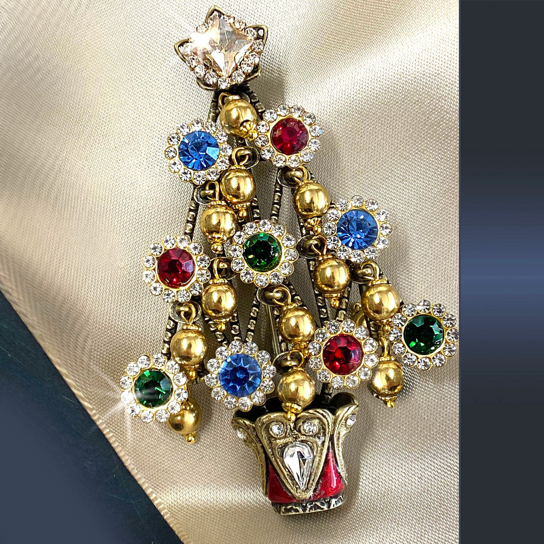 Retro 1940s Christmas Tree Brooch P239