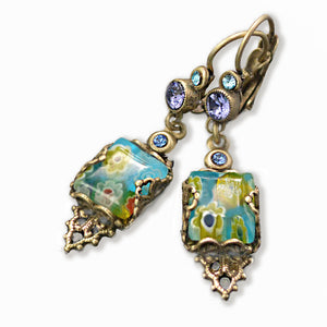 Millefiori Vintage Square Earrings E1382