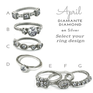 Stackable April Birthstone Ring - Diamond - Sweet Romance Wholesale