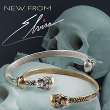 Load image into Gallery viewer, Elvira&#39;s Skinny Stacking Skulls Cuff Bracelet BR120 - Sweet Romance Wholesale